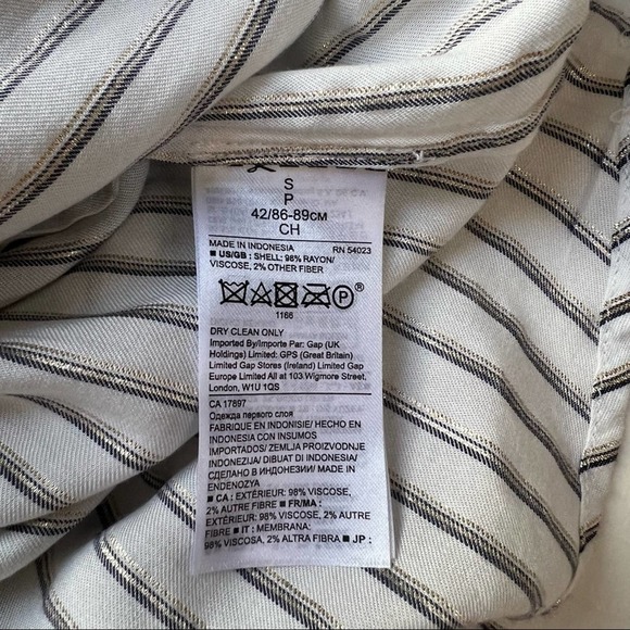 Banana Republic Striped Drama Neck Ruffled Striped Blouse small - Picture 7 of 10